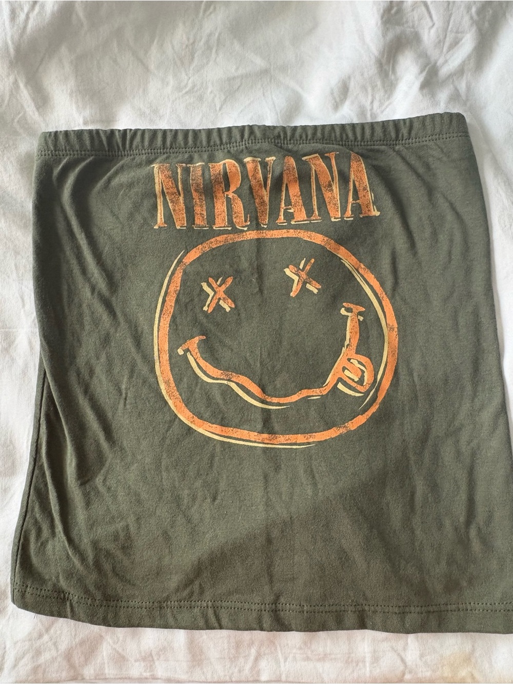 Nirvana Strapless Tube Top Dark Olive Green Size Medium